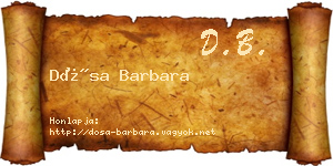 Dósa Barbara névjegykártya